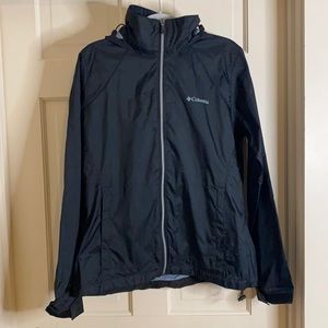 Women’s Size Medium Black Hooded Columbia Rain Jacket